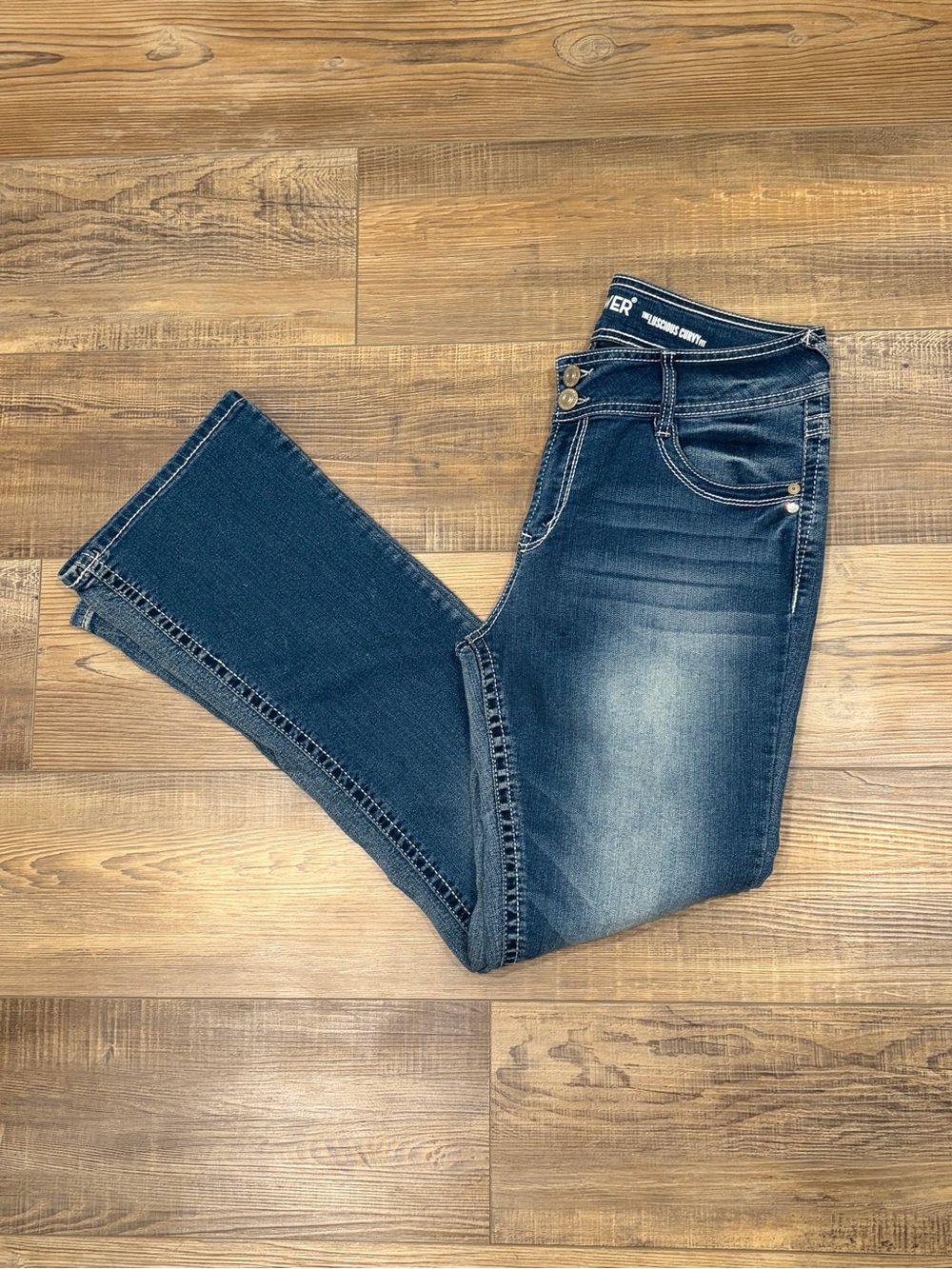 Wallflower Dark Blue Bootcut Jeans with Faded Front contract stitching - Picture 15 of 15